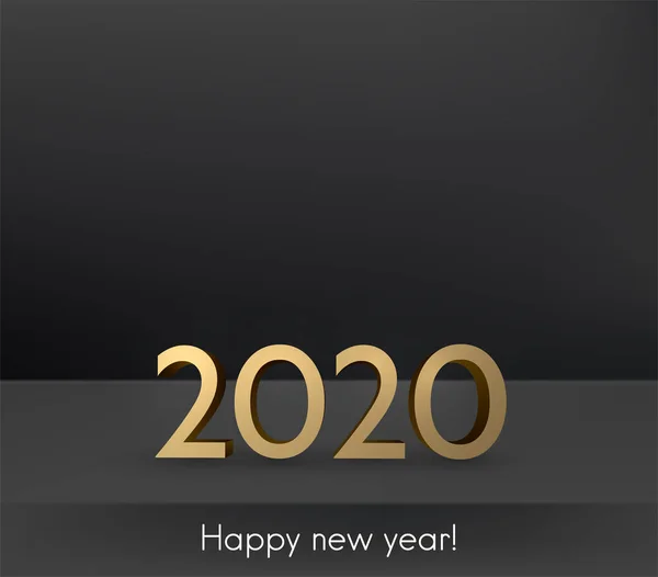 Gold 2021在黑色背景上签名 祝您新年快乐 给你的文字一些空间 媒介节庆图解 — 图库矢量图片