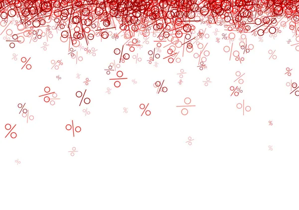 Fallende Rote Prozentsätze Auf Weißem Hintergrund Vektorillustration — Stockvektor