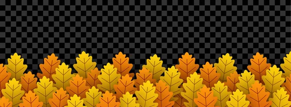 Herbstorangefarbene Gelbe Eichenblätter Auf Transparentem Hintergrund Vektorillustration — Stockvektor