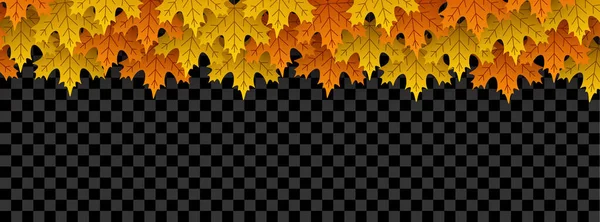 Φθινόπωρο Πορτοκαλί Κίτρινα Φύλλα Σφενδάμου Διαφανές Φόντο Εικονογράφηση Διανύσματος — Διανυσματικό Αρχείο