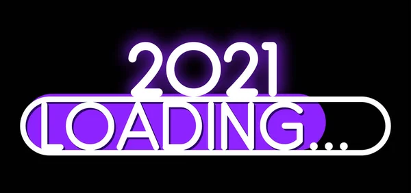 Фиолетовый Новый 2021 Год Черном Фоне Векторная Иллюстрация Праздника — стоковый вектор