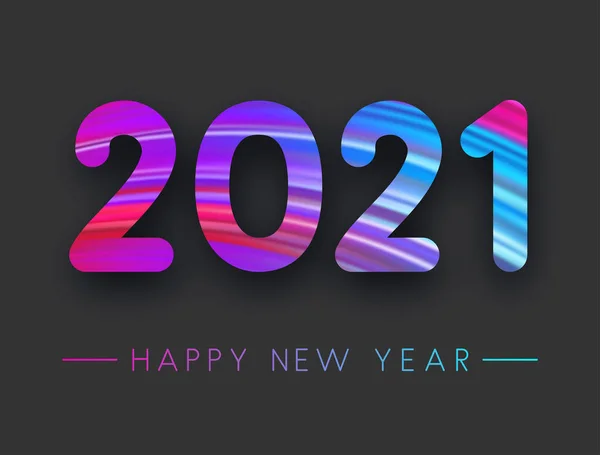 2021 Sign Colored Multicolored Gradient Brush Strokes Happy New Year — Stock Vector