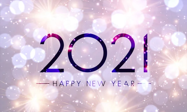2021 Рік Щасливий Новий Рік Прозорий Знак Підробленому Склі Ігристі — стоковий вектор