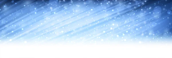 Blauwe Borstel Strijkt Achtergrond Met Lichten Als Sneeuw Vectorillustratie — Stockvector