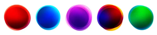 Conjunto Botões Esfera Multicoloridos Gradiente Isolado Azul Violeta Verde Vermelho —  Vetores de Stock