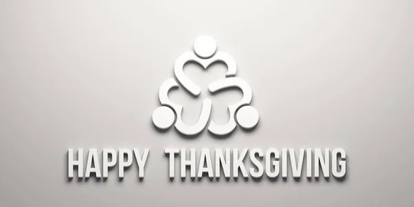 Thanksgiving community people. 3D Render illustration