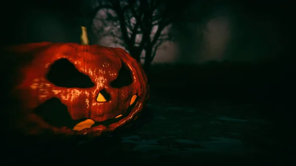 Концепция Ужасов Хэллоуина Тыквой — стоковое фото