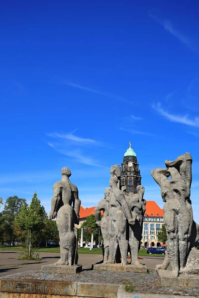 Dresden Stad Sachsen Med Många Historiska Sevärdheter — Stockfoto