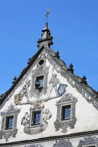 Lederhaus Ravensburg Miasto Niemczech Wieloma Historycznymi Atrakcjami — Zdjęcie stockowe