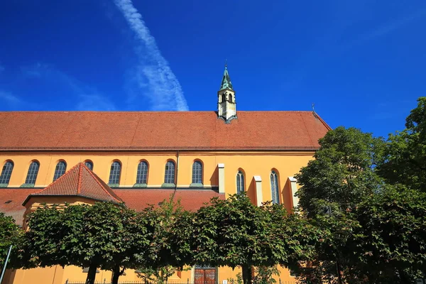 Franziskanerkirche Ingolstadt Město Bayern Německo Mnoha Historickými Atrakcemi — Stock fotografie