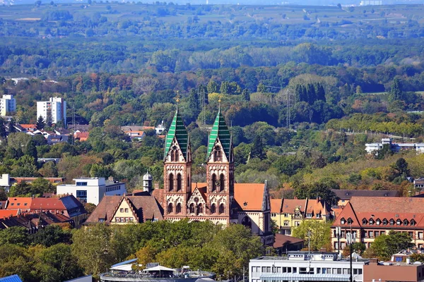 Herz Jesu Kirche Freiburg Місто Німеччині Багатьма Історичними Пам Ятками — стокове фото