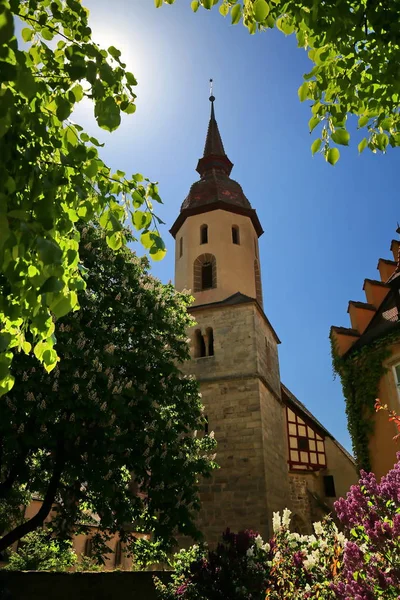 Johanniskirche Feuchtwangen Město Bavorsku Německo Mnoha Historickými Atrakcemi — Stock fotografie