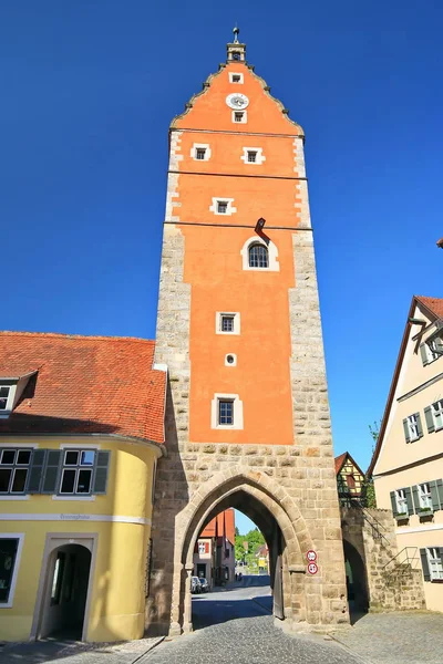 Wrnitztor Dinkelsbuehl Una Ciudad Baviera Alemania Con Muchas Atracciones Históricas —  Fotos de Stock