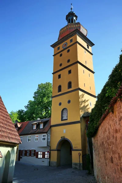 Segringer Tor Dinkelsbuehl Una Città Baviera Germania Con Molte Attrazioni — Foto Stock