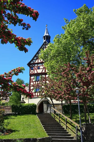 Aischquelle Burgbernheim Місто Баварії Німеччина Багатьма Історичними Пам Ятками — стокове фото
