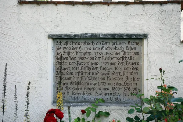Špatné Grnenbach Město Německa Mnoha Historických Památek Zde Radnice — Stock fotografie