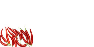 Kağıt beyaz zemin üzerine kırmızı biber