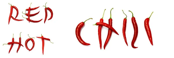Röd Chili Papper Vit Bakgrund — Stockfoto