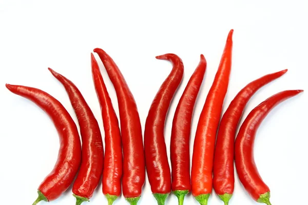 Rote Chili Auf Papier Weißer Hintergrund — Stockfoto