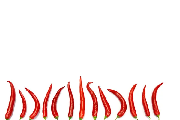 Papír Fehér Háttér Piros Chili — Stock Fotó