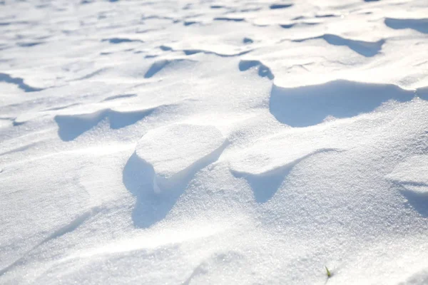 Cubierta Nieve Cerrada Viento Con Las Derivas Parece Dunas — Foto de Stock