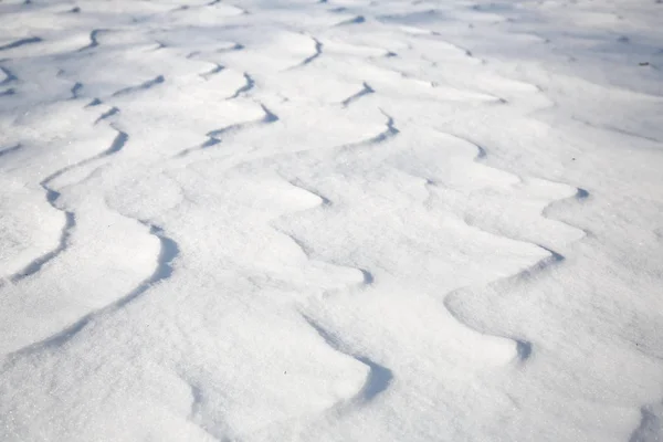 Cubierta Nieve Cerrada Viento Con Las Derivas Parece Dunas — Foto de Stock