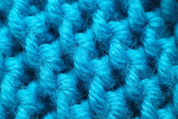 Una Coperta Lana Lavorata Maglia Cotone Blu — Foto Stock