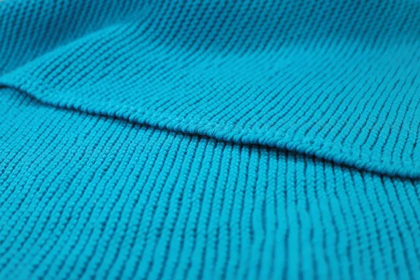 Una Coperta Lana Lavorata Maglia Cotone Blu — Foto Stock