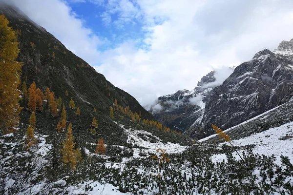 Fischleinbachtal Місце Доломітах — стокове фото