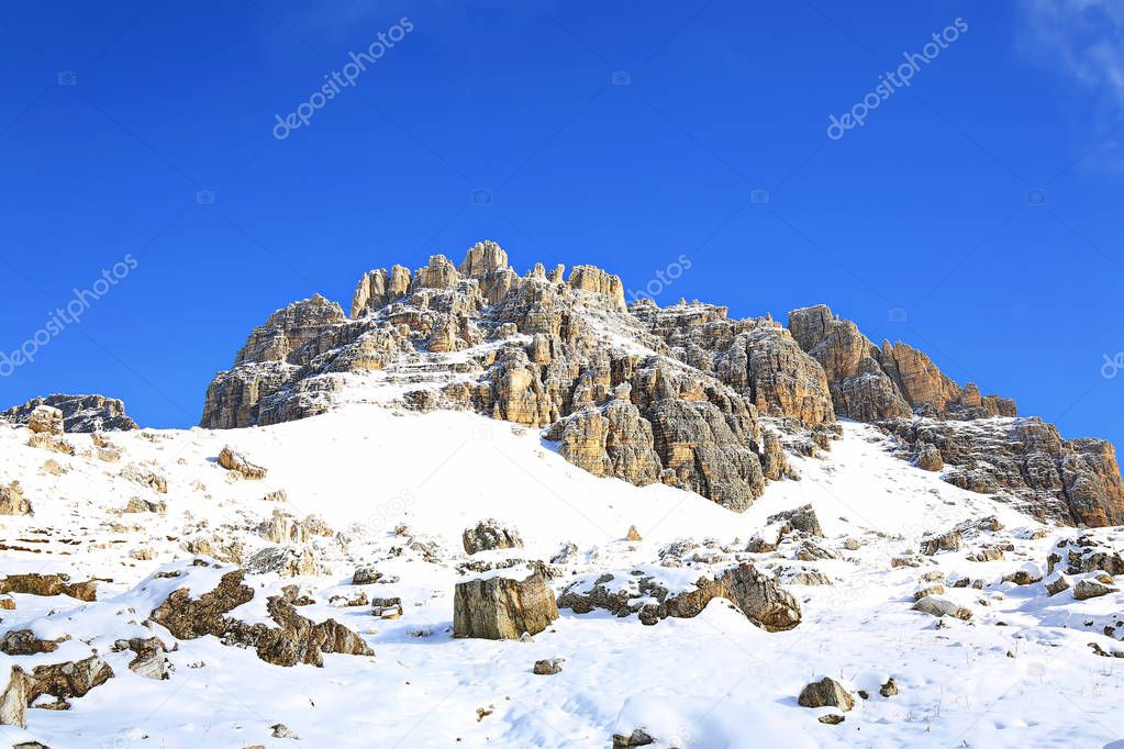 Dolomites is a mountain range in Italy