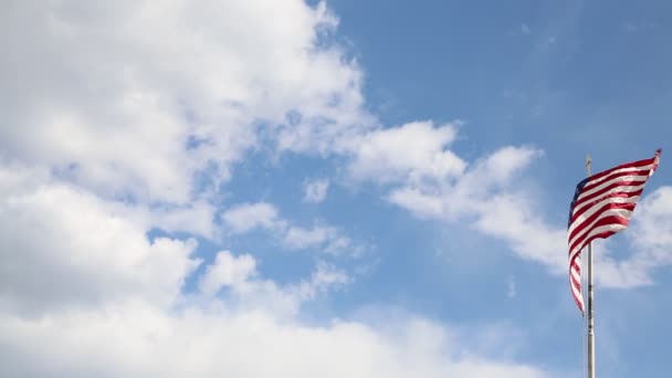 Drapeau Américain Soufflant Dans Vent — Video