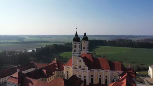 Monasterio Roggenburg Desde Arriba — Vídeos de Stock