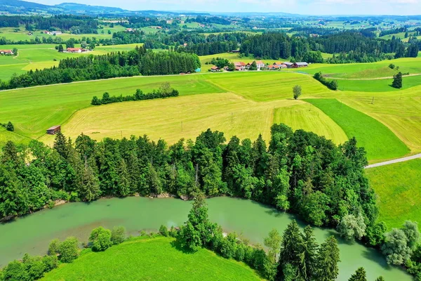 Řeka Iller v Bavorsku shora — Stock fotografie