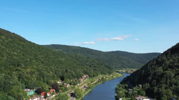 Eberbach Neckar Uppifrån — Stockvideo