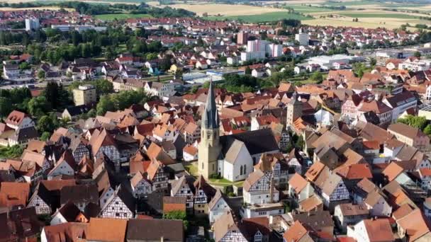 Eppingen Ist Eine Stadt Deutschland Mit Vielen Fachwerkhäusern — Stockvideo