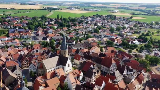 Eppingen Almanya Birçok Yarı Ahşap Evleri Ile Bir Şehir — Stok video