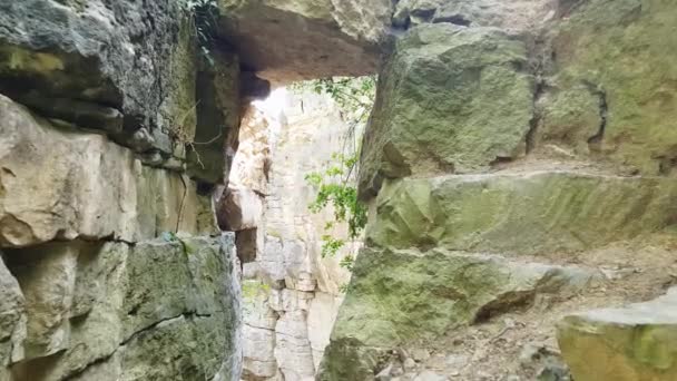 Hessigheim Rock Gardens Popular Destination Climbers Hikers — Stock Video