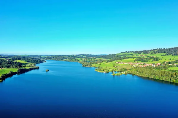 Der Rottachsee Bei Sulzberg Ist Ein Stausee — Stockfoto