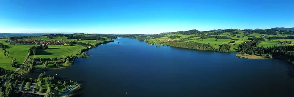 Der Rottachsee Bei Sulzberg Ist Ein Stausee — Stockfoto