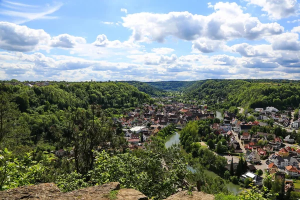 Stadsgezicht Van Sulz Neckar Van Bovenaf — Stockfoto