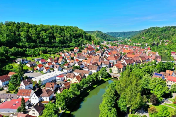 Krajobraz Miasta Sulz Neckar Góry — Zdjęcie stockowe