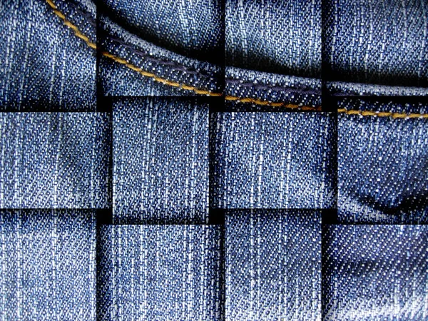 Tecido Jeans Azul Como Fundo — Fotografia de Stock