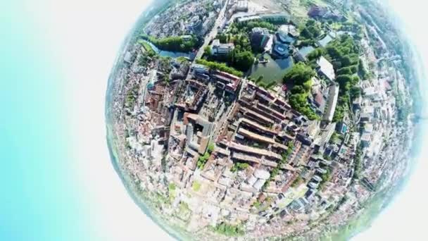 Heilbronn Сверху Город Множеством Достопримечательностей — стоковое видео