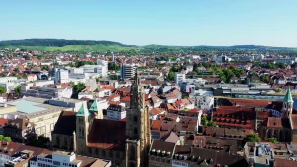 Heilbronn Yukarıdan Birçok Manzarası Olan Bir Şehir — Stok video