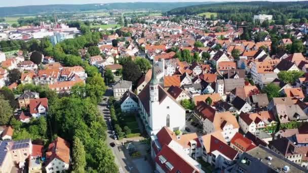 Drone Vídeo Leutkirch Allgu Com Vistas — Vídeo de Stock