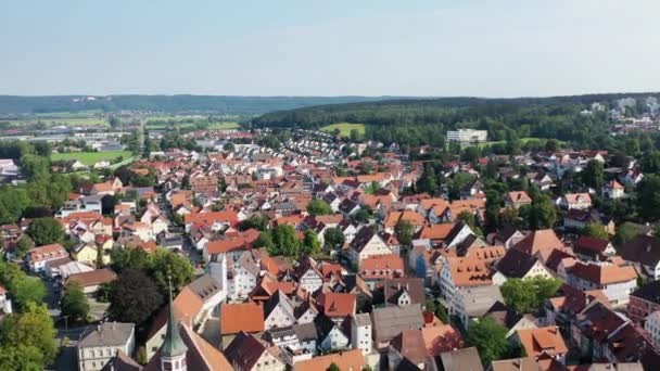 Drone Video Leutkirch Allgu Con Vistas — Vídeos de Stock