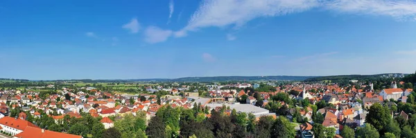 Flygfoto Över Leutkirch Allgaeu Med Sevärdheter — Stockfoto