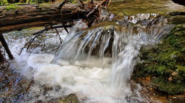 Allgaeu 'deki şelalenin yanında bir girdap.