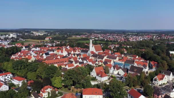 Luchtfoto Van Schrobenhausen — Stockvideo