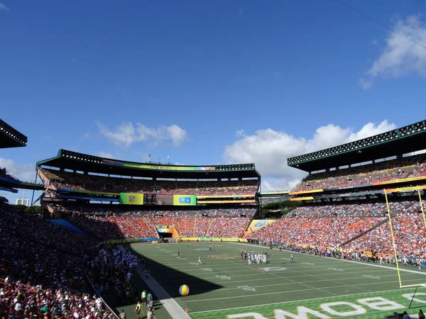 Honolulu Ledna 2016 Hráči Stojí Záloze Před Probowl Hru Stadion — Stock fotografie